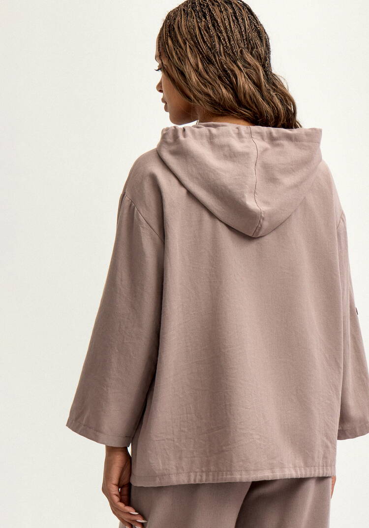 Пыльник изо льна с капюшоном шир.  750, рис. 3