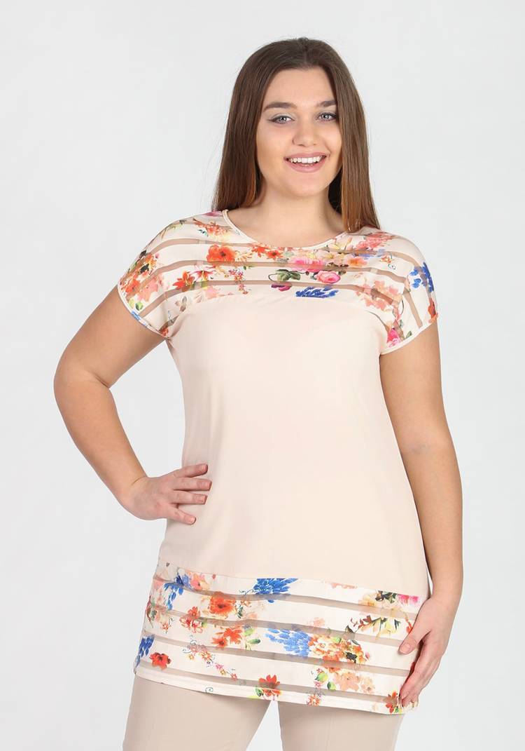 Блуза с цветочными вставками шир.  750, рис. 9