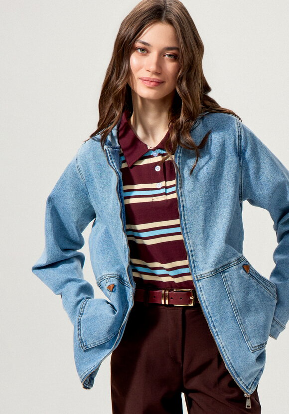 Джинсовая куртка с капюшоном шир.  580, рис. 1