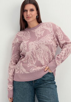 Джемпер с абстрактным цветочным принтом