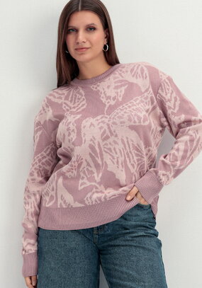 Джемпер с абстрактным цветочным принтом
