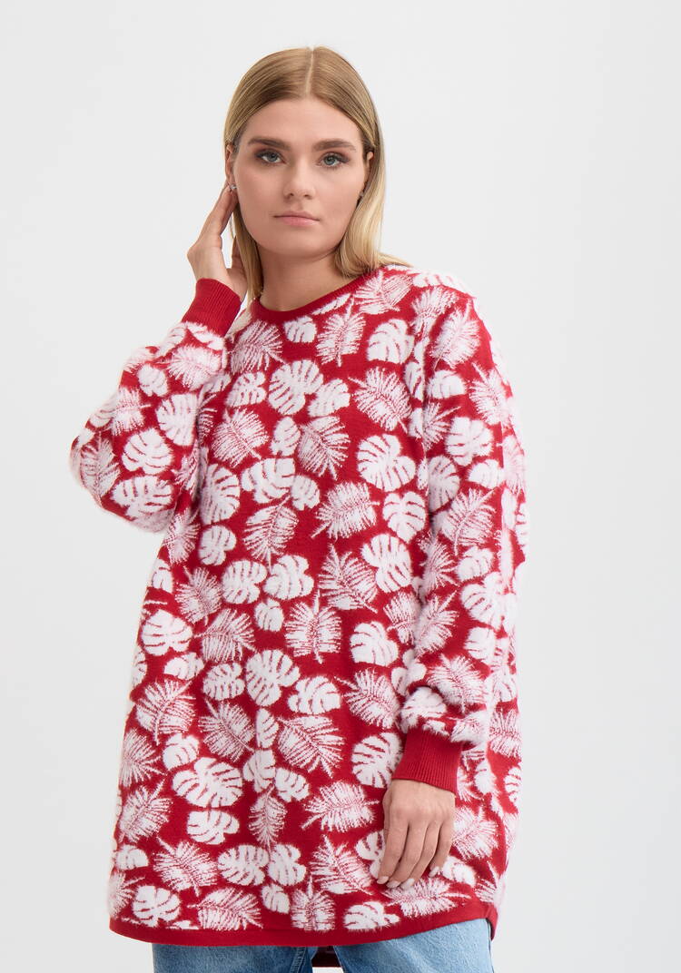 Туника пушистая с принтом шир.  750, рис. 50