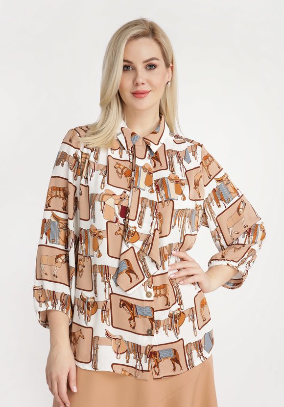 Блуза со съемным жабо шир.  580, рис. 5