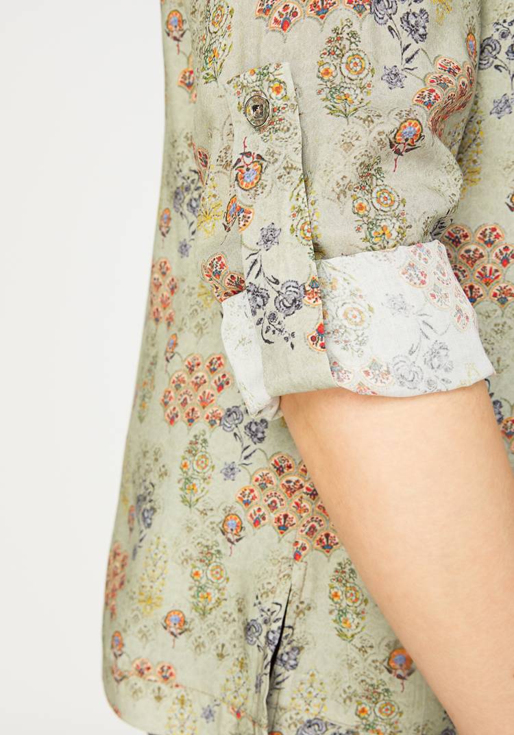 Блуза с принтом и воротником-стойкой шир.  750, рис. 8