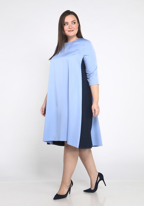 Платье двухцветное с рукавом 3/4 шир.  580, рис. 6