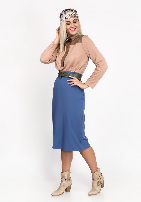 Блуза с отделкой из эко кожи шир.  580, рис. 8