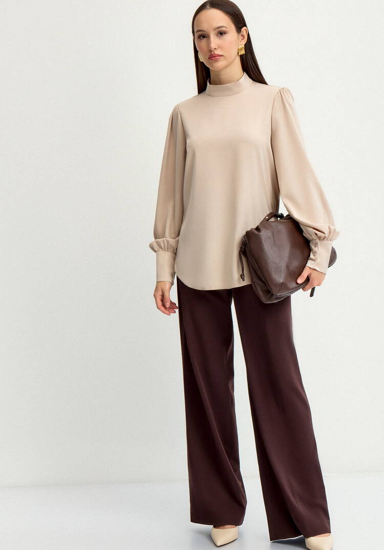 Блуза шелковая с пуговицами на вороте шир.  750, рис. 21