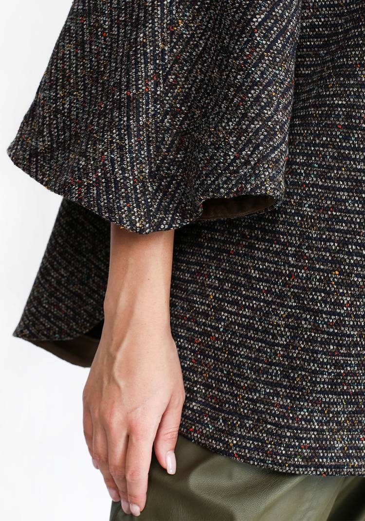 Пальто-пончо из вязаного джерси шир.  750, рис. 8