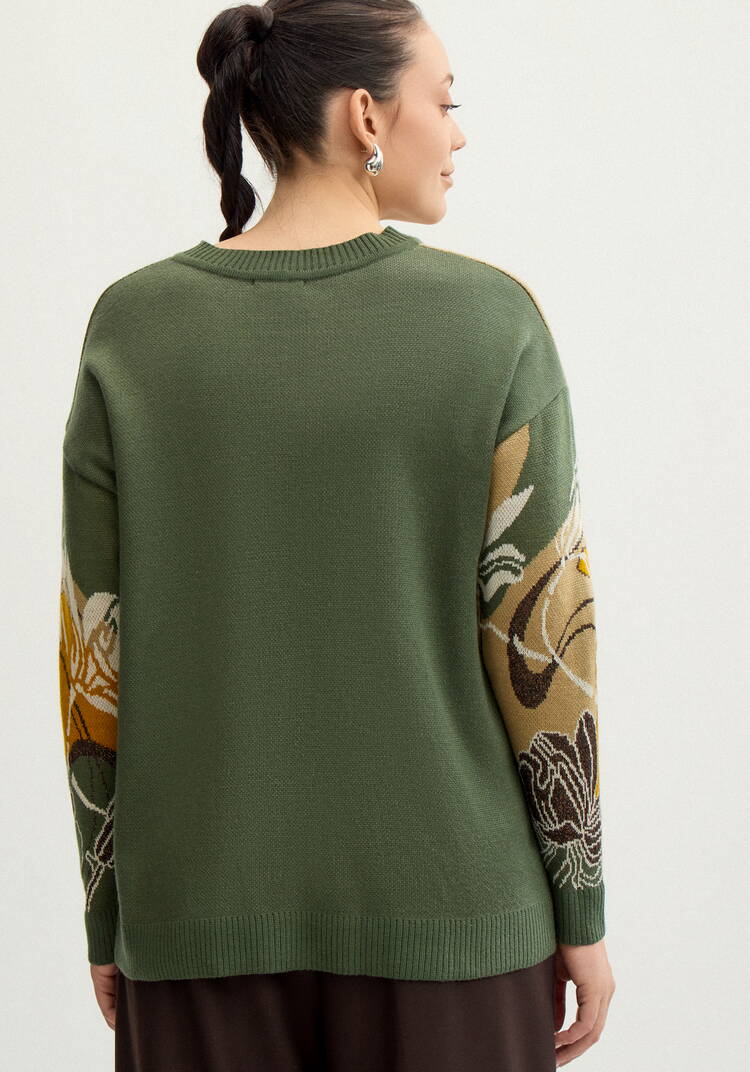 Джемпер с цветочно-абстрактным принтом шир.  750, рис. 22