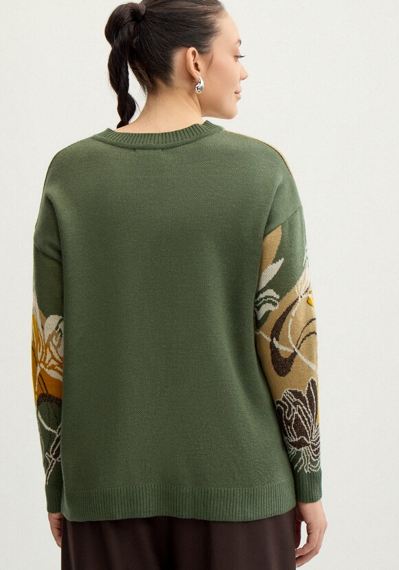 Джемпер с цветочно-абстрактным принтом шир.  580, рис. 22