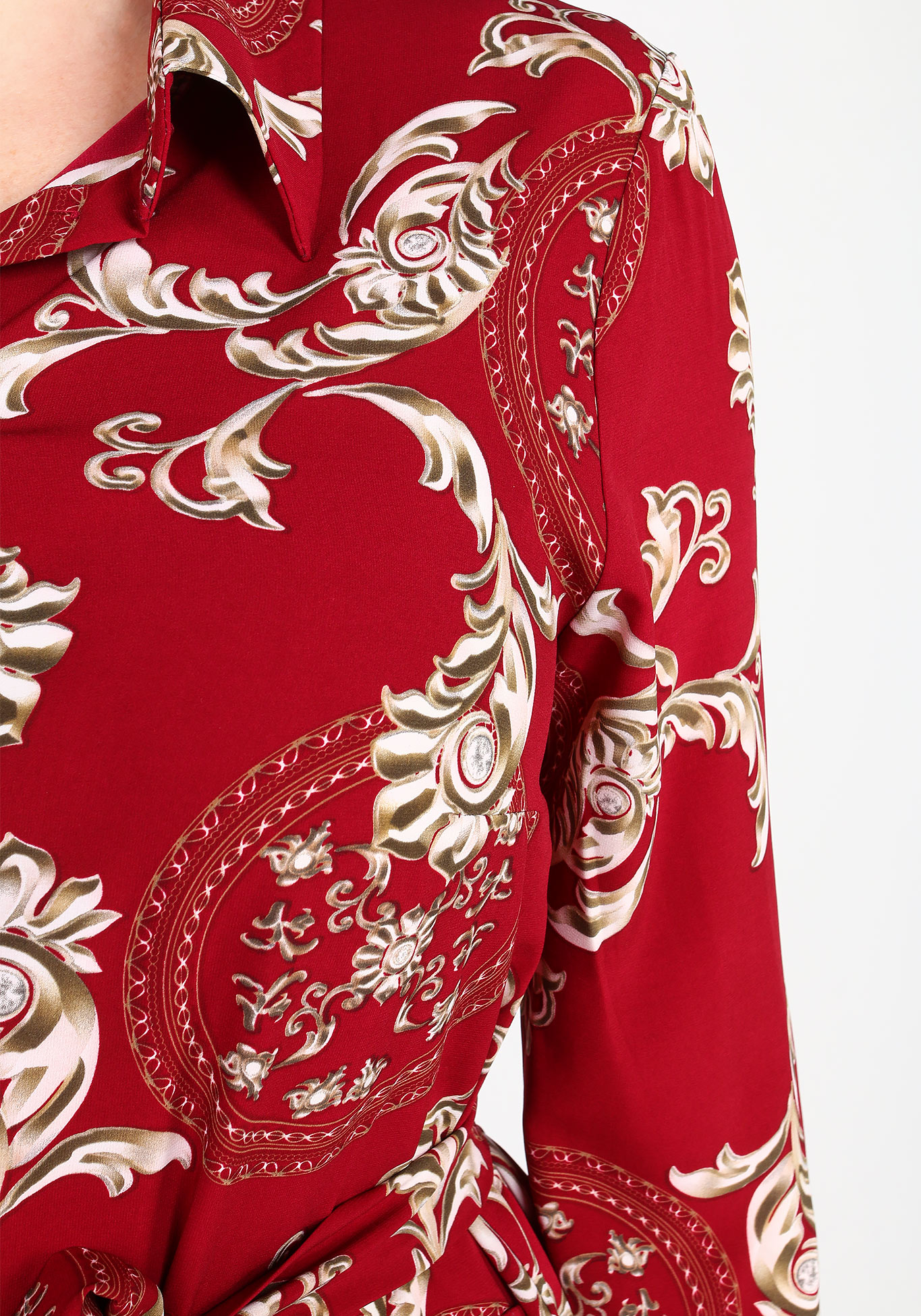 Платье "Обворожительный принт" LOVE & LIGHT, размер 50, цвет бордовый - фото 8