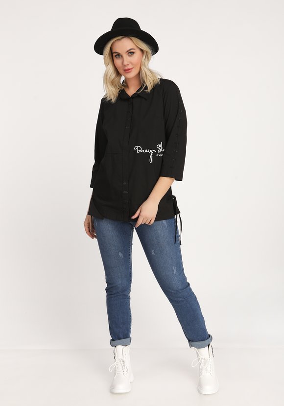 Рубашка с принтом и стразами шир.  580, рис. 11