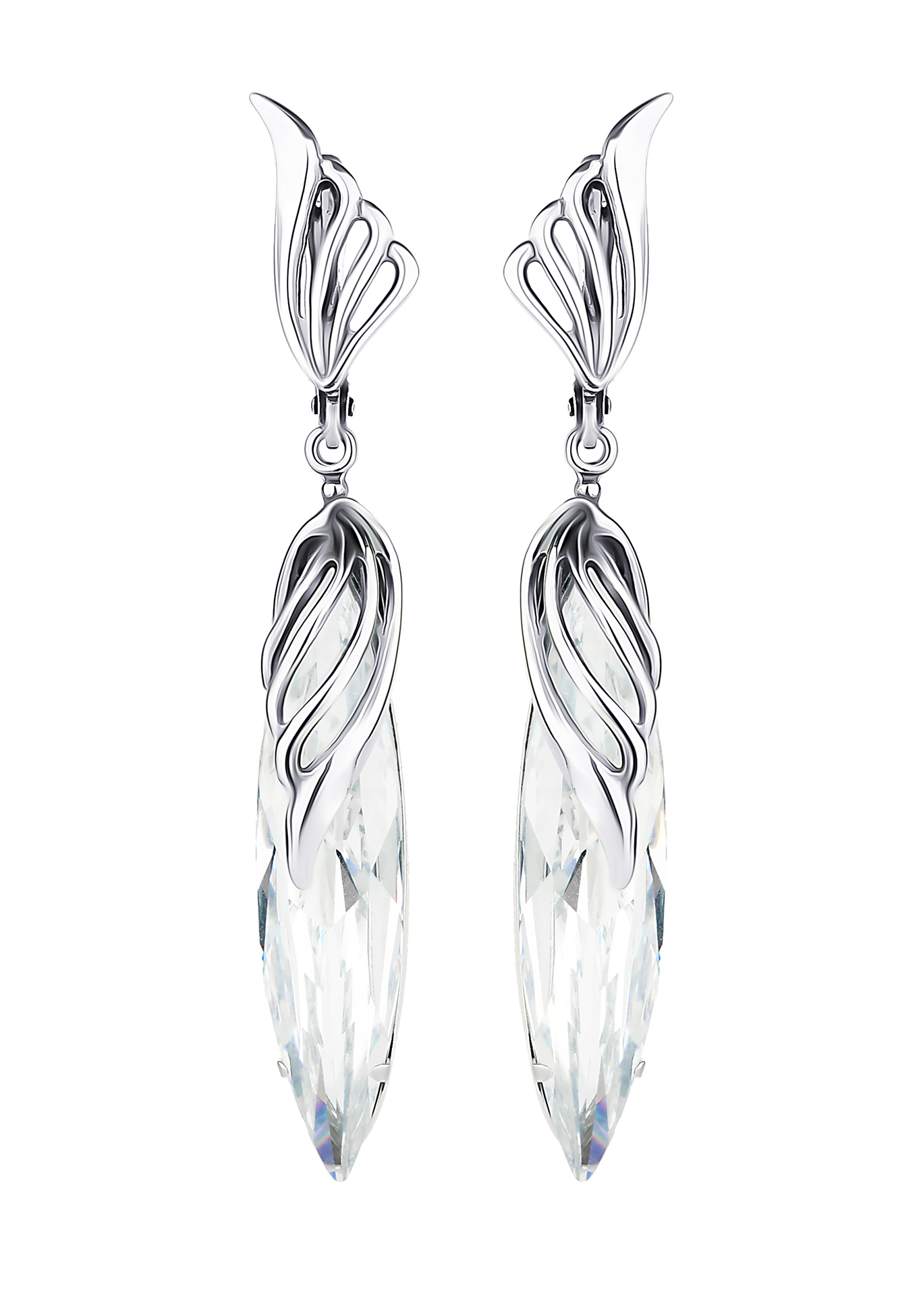 

Серьги серебряные "Ивона", Бесцветный