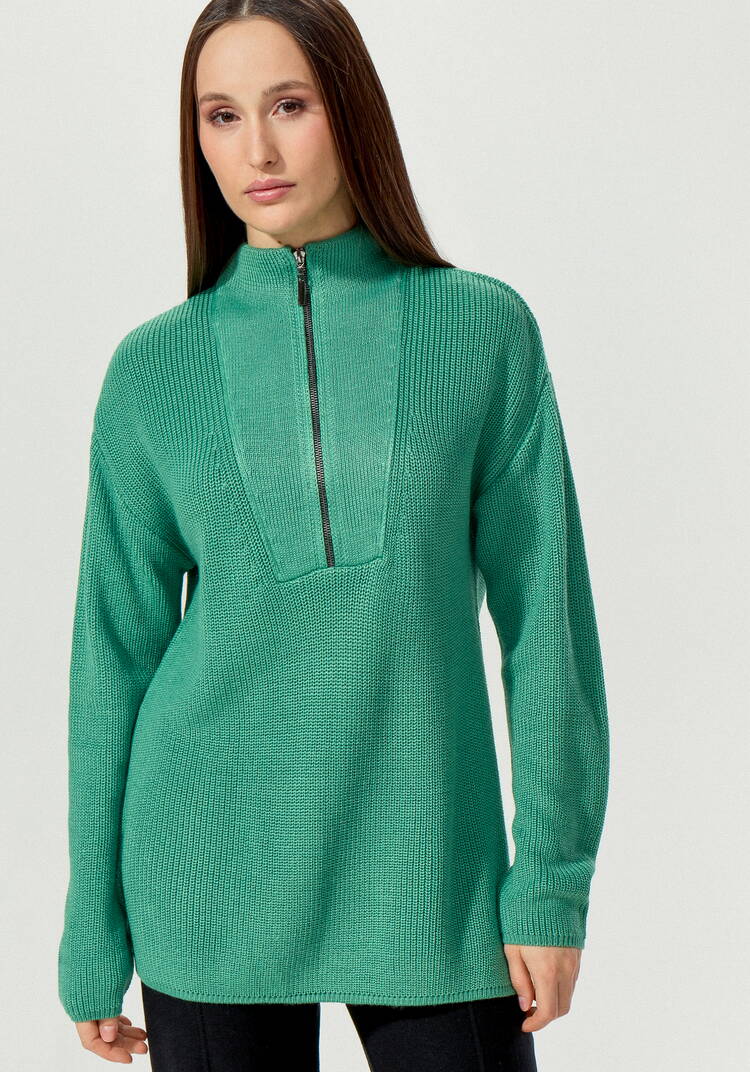 Свитер с высокой горловиной на молнии шир.  750, рис. 4