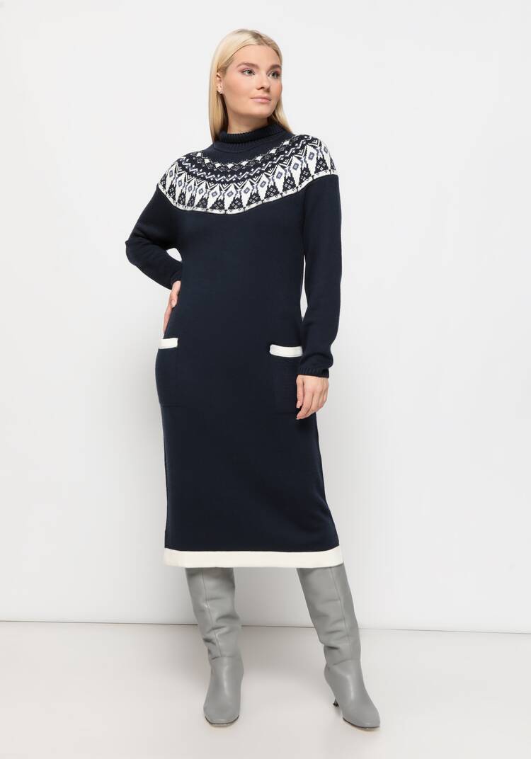 Платье вязаное со скандинавским рисунком шир.  750, рис. 19