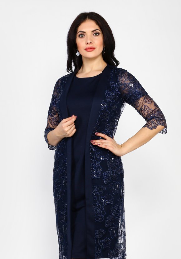 Костюм кружевной: платье и кардиган шир.  580, рис. 10