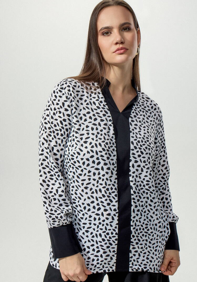 Рубашка с контрастными вставками шир.  750, рис. 4