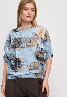 Блуза с блестящим принтом Эльвира