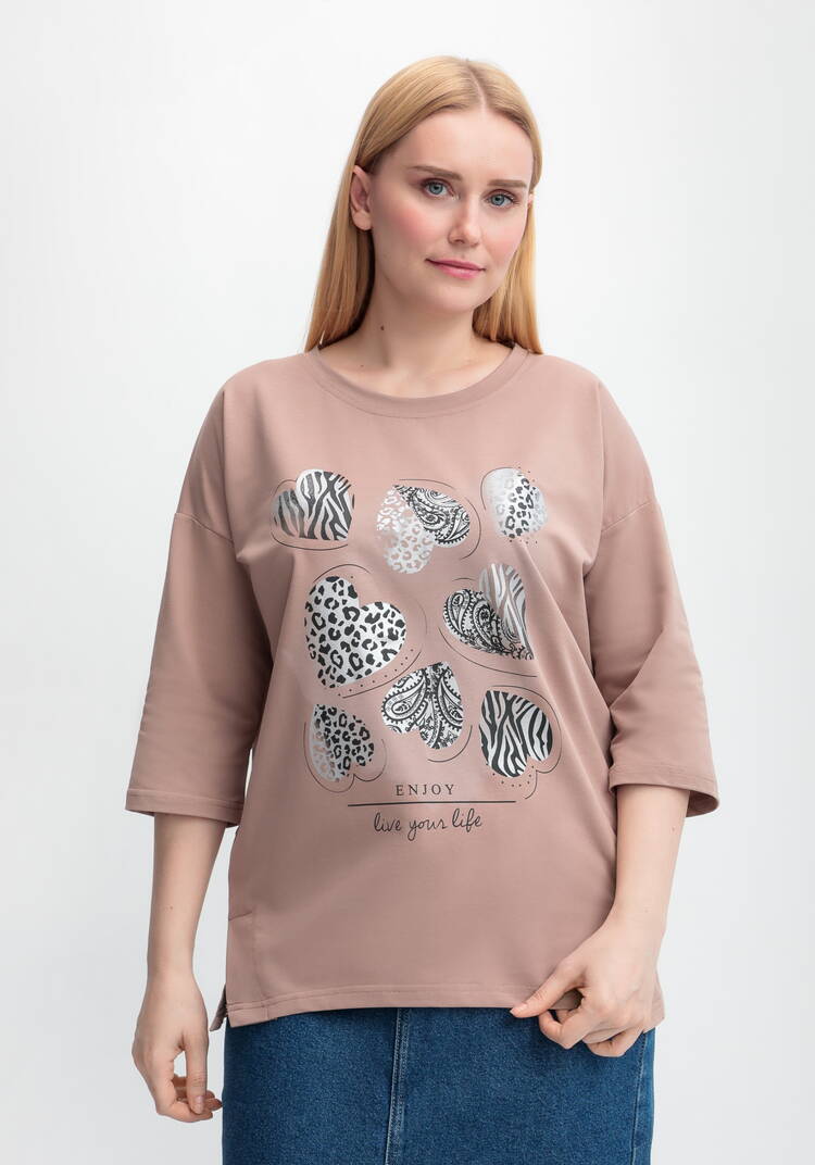 Блуза с принтом Сердца шир.  750, рис. 10