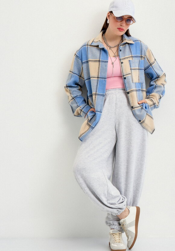 Рубашка в клетку с накладным карманом шир.  580, рис. 34