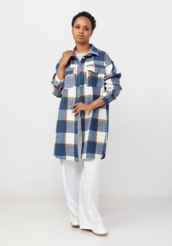 Рубашка удлиненная в клетку Венди шир.  580, рис. 2