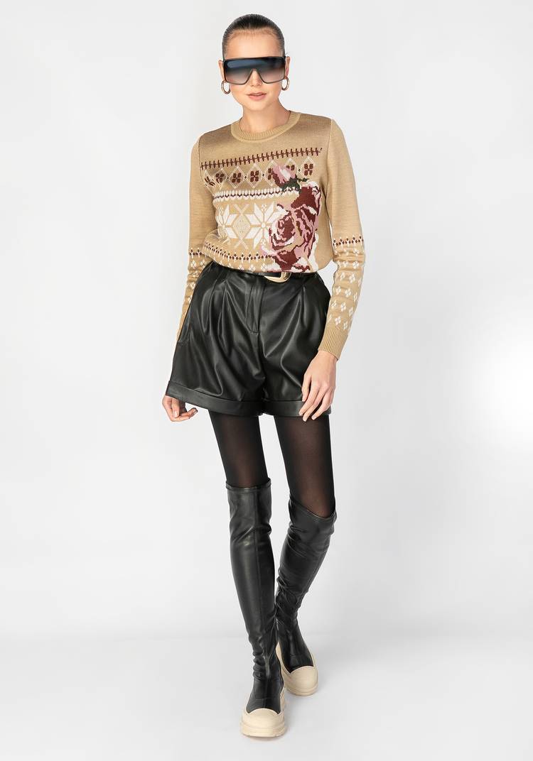 Джемпер женский с крупной розой шир.  750, рис. 3