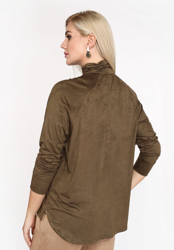 Блуза с драпировкой на рукавах шир.  580, рис. 2