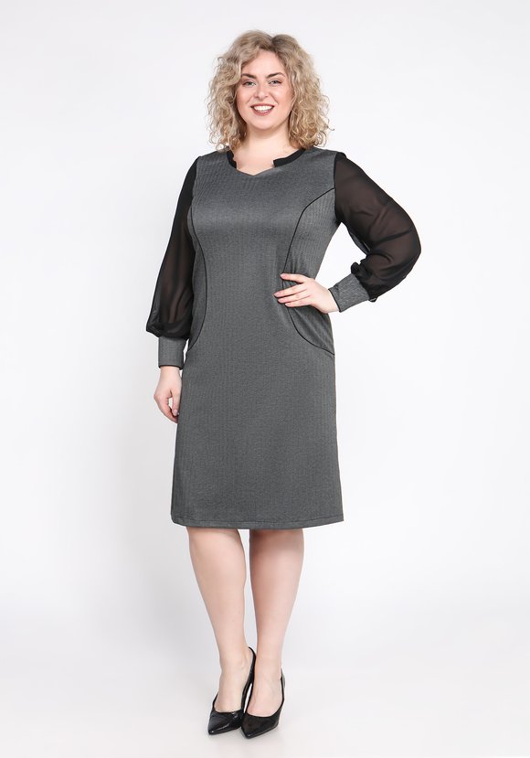 Платье с шифоновым рукавом шир.  580, рис. 6