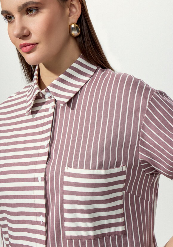 Рубашка в полоску колор-блок шир.  580, рис. 20