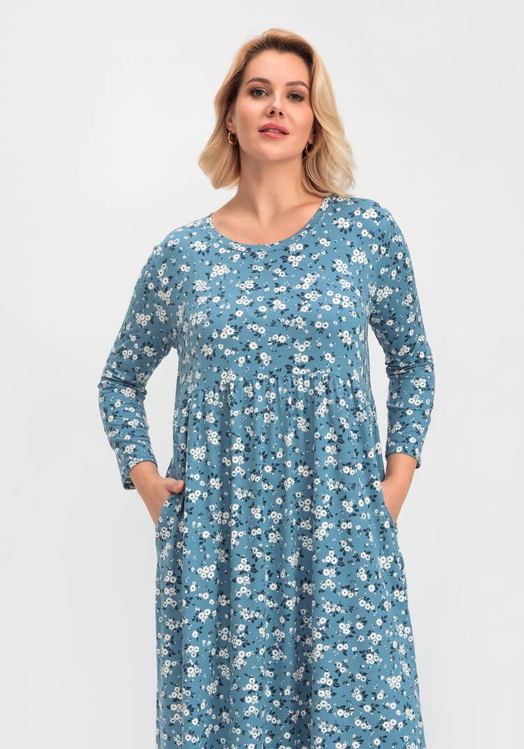 Платье с цветочным рисунком и рукавами 3/4 шир.  750, рис. 19