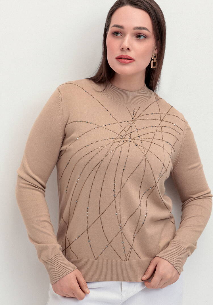 Джемпер с абстрактными полосками из страз шир.  750, рис. 4