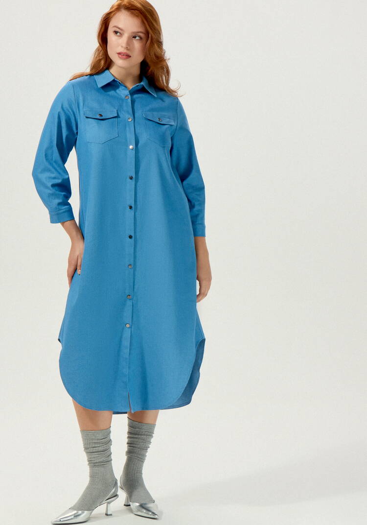 Платье-рубашка А-силуэта на кнопках шир.  750, рис. 10