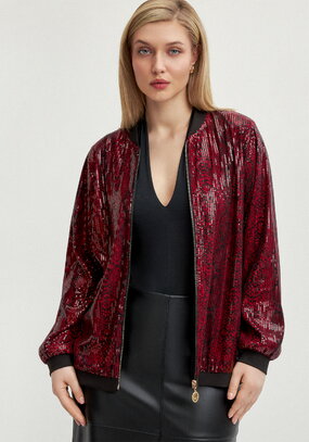 Бомбер с пайетками на подкладке