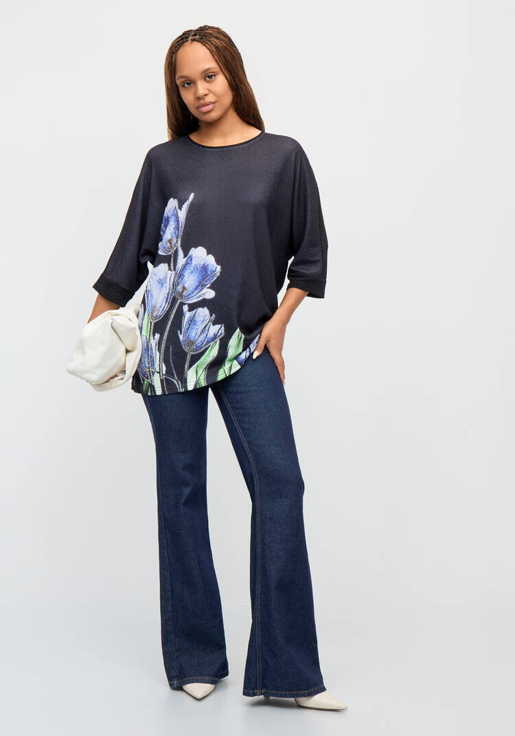 Джемпер с цветочным принтом Нежность шир.  750, рис. 15