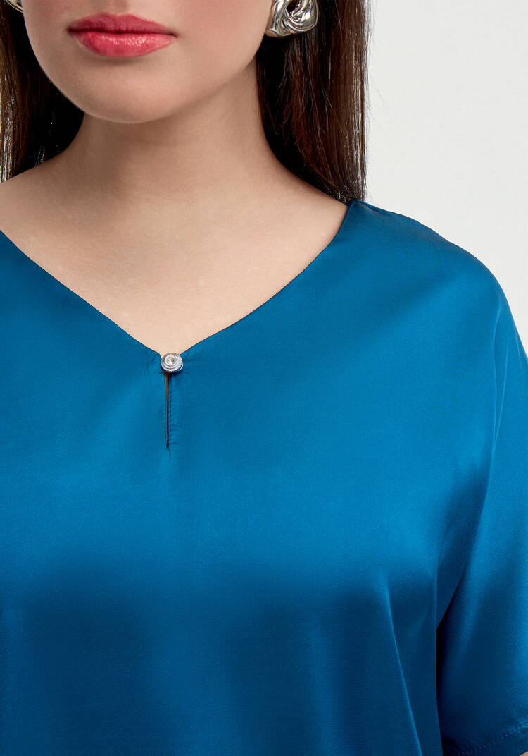 Блуза шелковая с V-образным вырезом шир.  750, рис. 14