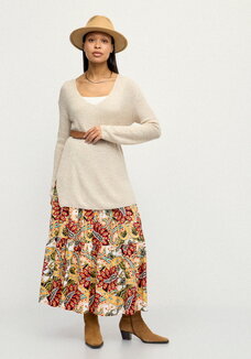 Юбка с воланами и принтом