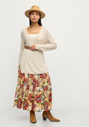 Юбка с воланами и принтом