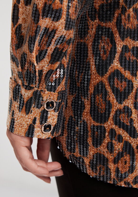 Блуза с анималистическим принтом в паетках шир.  580, рис. 12