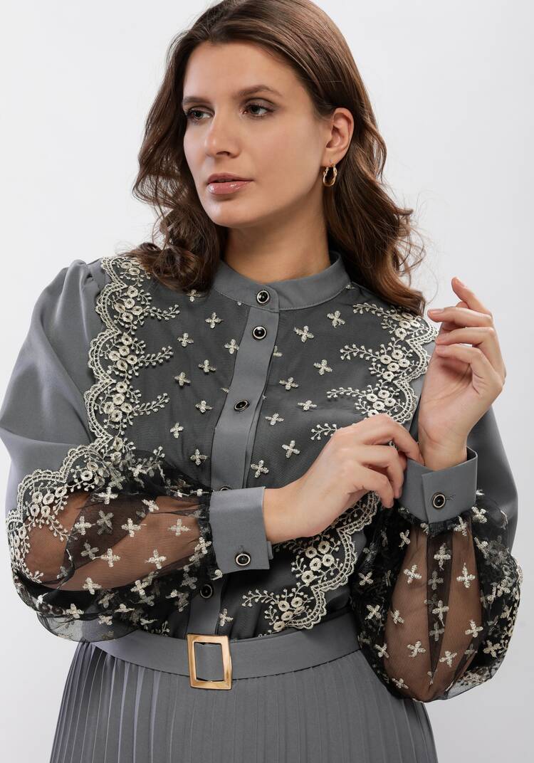 Платье с ажурным кружевом шир.  750, рис. 5