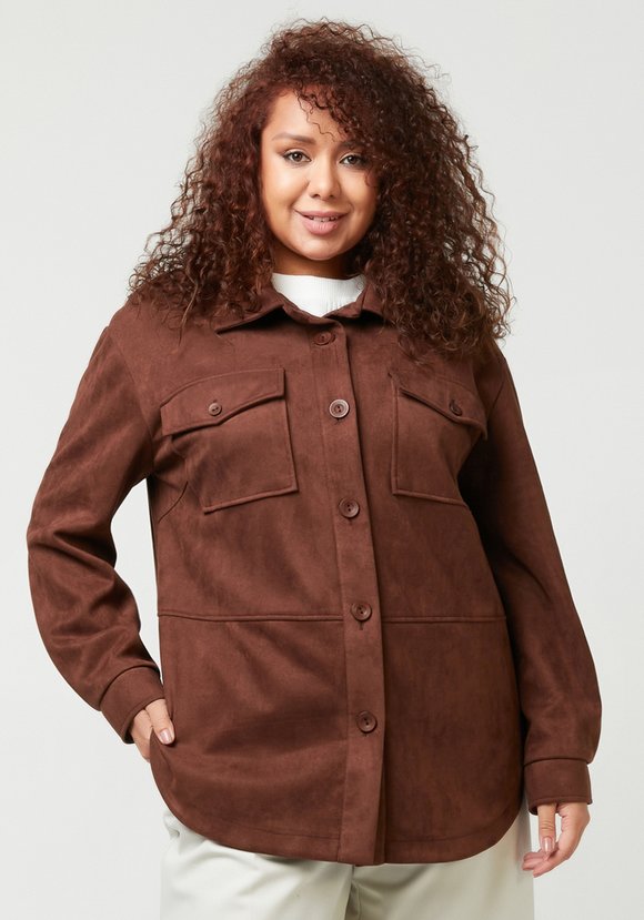 Блуза из экозамши с накладными карманами шир.  580, рис. 1