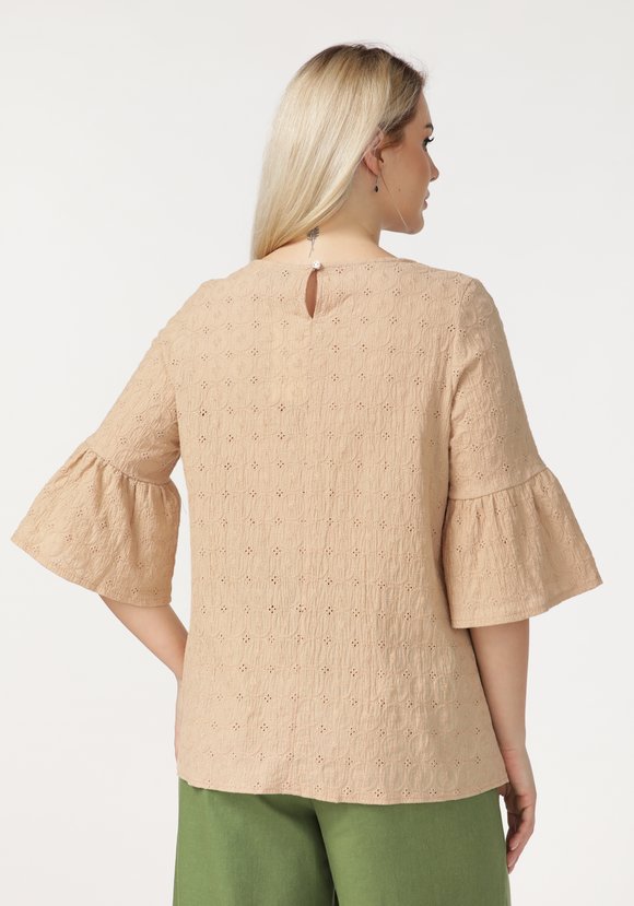 Блуза из шитья с воланом по низу рукава шир.  580, рис. 21