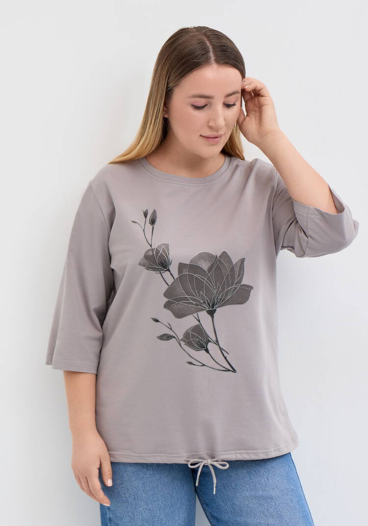 Блуза на кулиске с принтом шир.  750, рис. 19