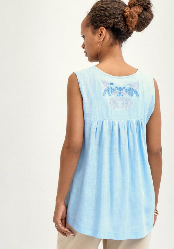 Блуза с вышивкой по переду и спинке шир.  580, рис. 11