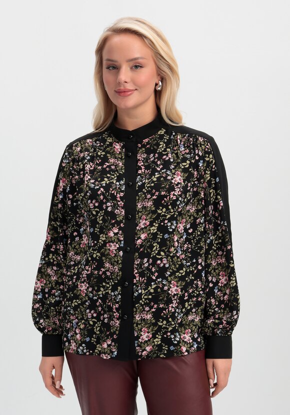 Блуза комбинированная прямого кроя шир.  580, рис. 4