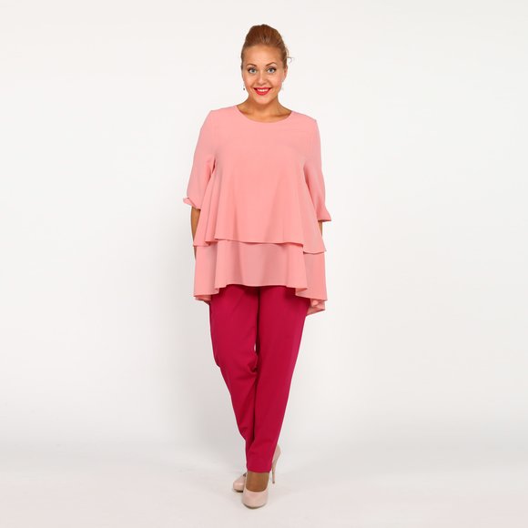 Туника из шифона с удлиненной спинкой шир.  580, рис. 1