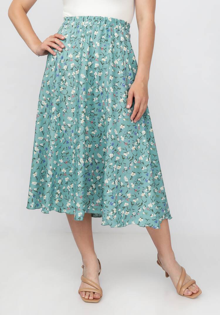 Комплект: блузат+юбка c цветочным принтом шир.  750, рис. 25