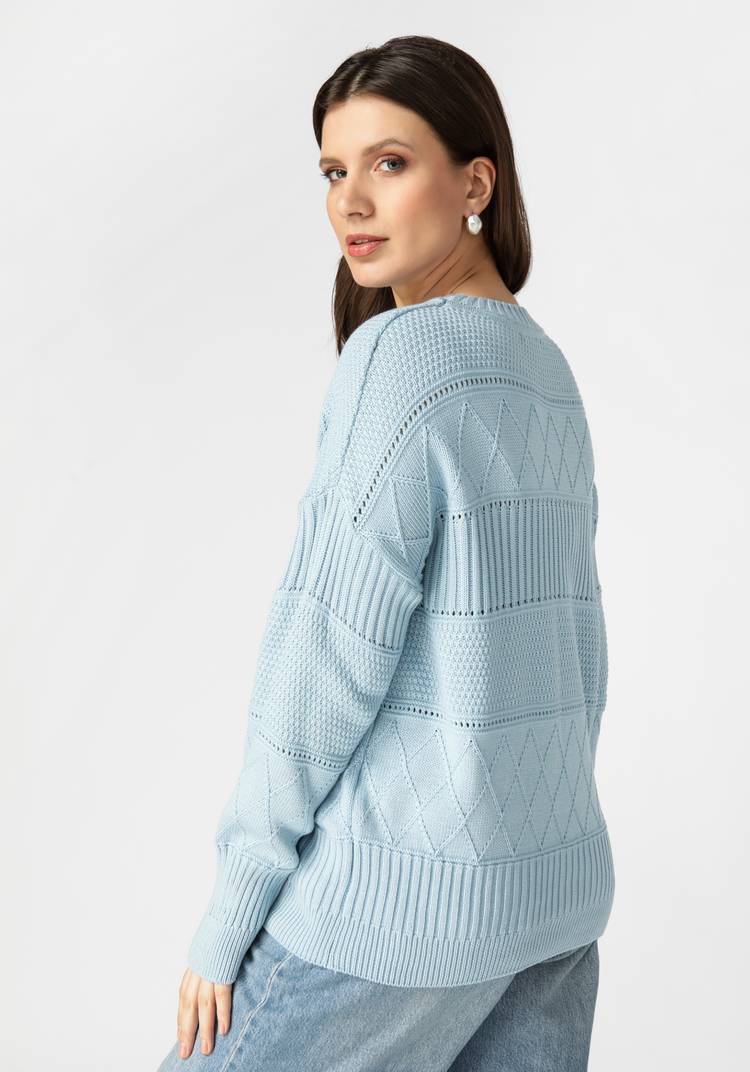 Джемпер женский со структурной вязкой шир.  750, рис. 3