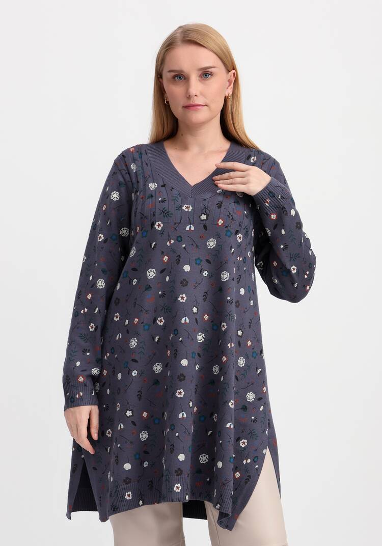 Туника А-силуэта Букет цветов шир.  750, рис. 7