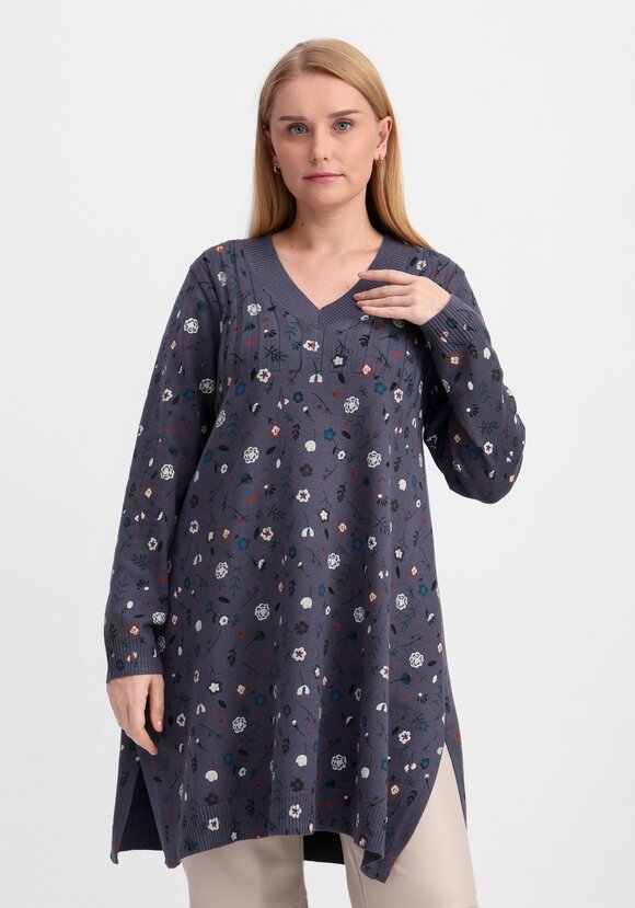 Туника А-силуэта Букет цветов шир.  580, рис. 7