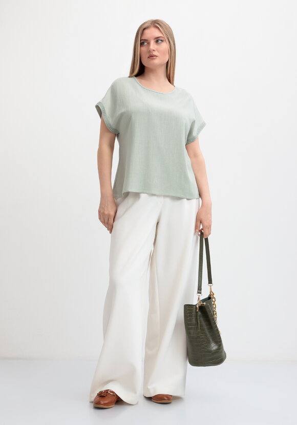 Блуза оверсайз с коротким рукавом шир.  580, рис. 7